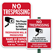 Custom No Trespassing Video Surveillance Sign