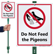Do Not Feed The Pigeons Lawnboss Sign