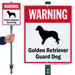 Warning Golden Retriever Guard Dog LawnBoss™ Signs
