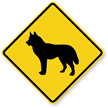 Husky Dog Symbol Crossing Sign