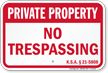 Kansas Private Property Sign