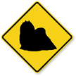 Maltese Dog Symbol Crossing Sign
