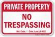 Maryland Private Property Sign