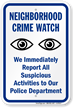 Neighborhood Crime Watch Eyes Symbol Plastic Sign