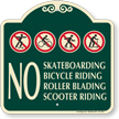 No Skateboarding Bicycle Riding Signature Sign
