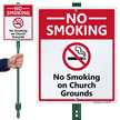 No Smoking On Church Grounds Sign