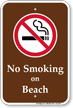 No Smoking On Beach Campground Sign