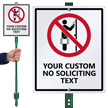 No Soliciting Custom LawnBoss Sign & Stake Kit