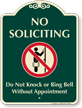 No Soliciting Do Not Knock Signature Sign