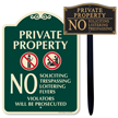 No Soliciting Trespassing Private Property Sign