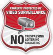 No Trespassing Loitering Soliciting Shield Sign