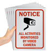 Notice Activities Monitored by Video Camera Sign Pack