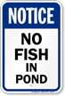 Notice No Fish In Pond Sign