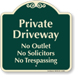 Private Driveway, No Solicitors Signature Sign