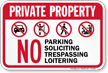 Private Property No Parking Sign