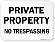 Private Property No Trespassing Sign (black)
