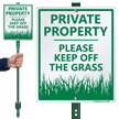 Private Property Please Keep Off Grass Sign Kit For Yard