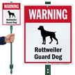 Warning Rottweiler Guard Dog LawnBoss™ Signs