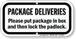 Put Package In Box And Then Lock Sign