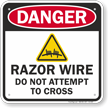 Razor Wire OSHA Danger Sign