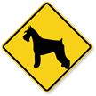 Schnauzer Dog Symbol Crossing Sign