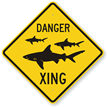 Sharks Danger Xing Funny Lawyer Sign