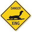 Danger Squirrel Xing Crossing Sign