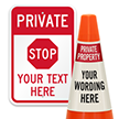 Stop Add Your Wording Here Custom Private Road Sign