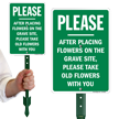 Take Old Flowers With You Grave Site Sign And Stake Kit