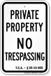 Tennessee No Trespassing Sign