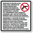 Sec. 30.06 Trespass By License Handgun Prohibited Sign