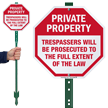 Trespassers Will Be Prosecuted LawnBoss Sign