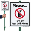 Turn Off Your Cell Phone with Graphic Sign