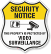 Video Surveillance Security Notice Shield Sign