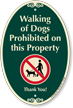 Walking Of Dogs Prohibited On Property SignatureSign