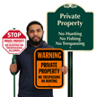 Warning No Trespassing No Hunting Private Property Sign