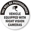 Vehicle Equipped With Night Vision Cameras Label