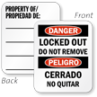 Bilingual Danger Locked Out Property Padlock Label