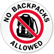 No Backpacks Allowed Label