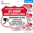 Property Protected By 24 Hour Surveillance Shield Label Set