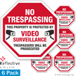 Trespassers Will Be Prosecuted No Trespassing Label Set