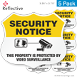 Video Surveillance Security Notice Shield Label Set