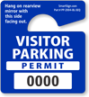 Mini Numbered Visitor Parking Permit Hang Tag