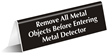 Remove All Metal Objects Before Entering Sign