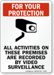 All Activities on These Premises Recorded Sign