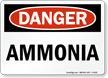 Danger Ammonia Sign