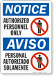 Bilingual Authorized Personnel Personal Autorizado Sign