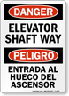 Bilingual Elevator Shaft Way Sign