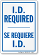 Bilingual I.D. Required Visitor Sign