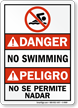 Bilingual No Swimming No Se Permite Nadar Sign